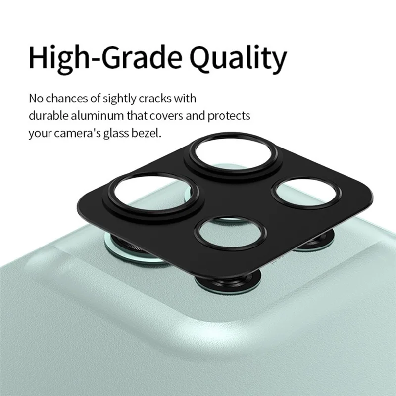 KALEBOL KLB-LPC005 For Motorola Moto G75 5G Hollow Lens Protector Aluminum Alloy Phone Camera Bezel Cover