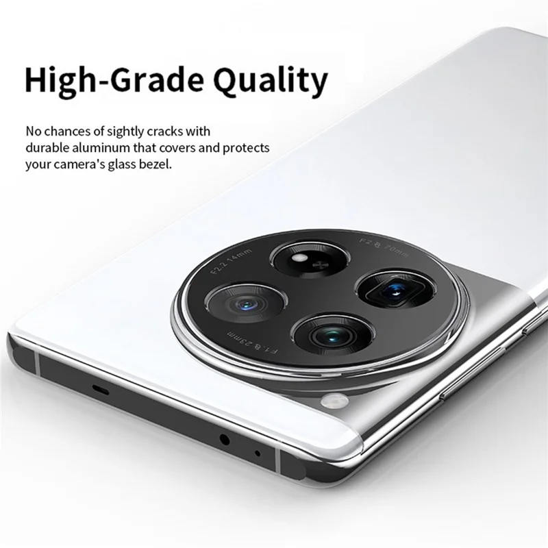 KALEBOL KLB-LPC005 Para OnePlus 12 5G Protetor de Lente Vazado Capa de Moldura de Câmera de Telefone em Liga de Alumínio