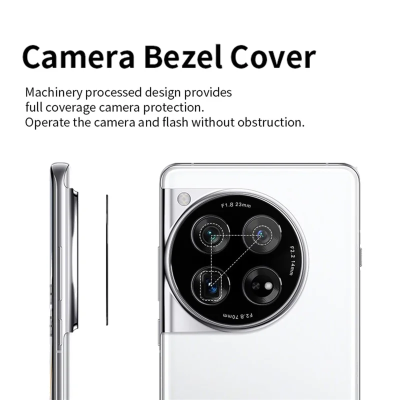 KALEBOL KLB-LPC005 Para OnePlus 12 5G Protetor de Lente Vazado Capa de Moldura de Câmera de Telefone em Liga de Alumínio