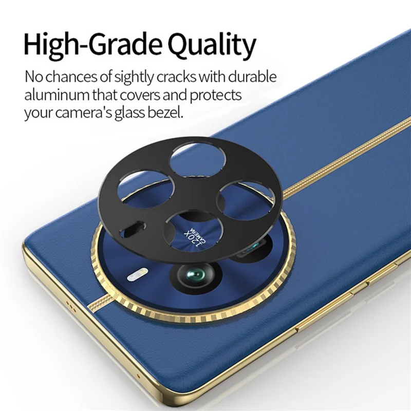 KALEBOL KLB-LPC005 For Realme 12 Pro+ 5G Hollow Lens Protector Aluminum Alloy Phone Camera Bezel Cover