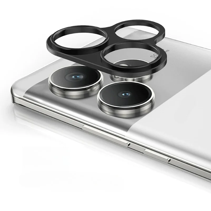KALEBOL KLB-LPC005 For Realme GT 6T 5G / GT 6 5G Hollow Lens Protector Aluminum Alloy Phone Camera Bezel Cover