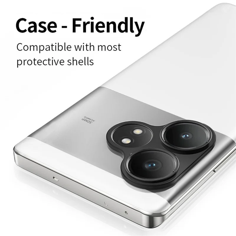 KALEBOL KLB-LPC005 For Realme GT 6T 5G / GT 6 5G Hollow Lens Protector Aluminum Alloy Phone Camera Bezel Cover