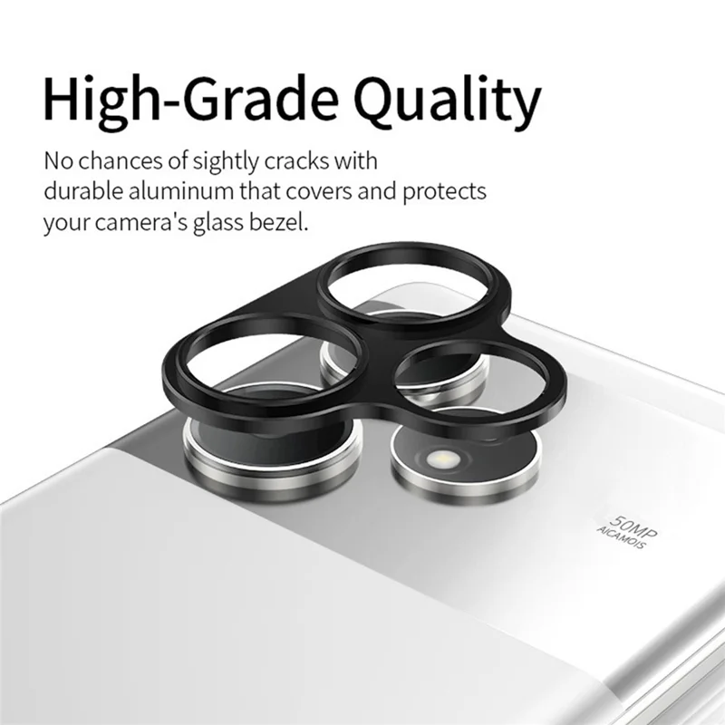 KALEBOL KLB-LPC005 For Realme GT 6T 5G / GT 6 5G Hollow Lens Protector Aluminum Alloy Phone Camera Bezel Cover
