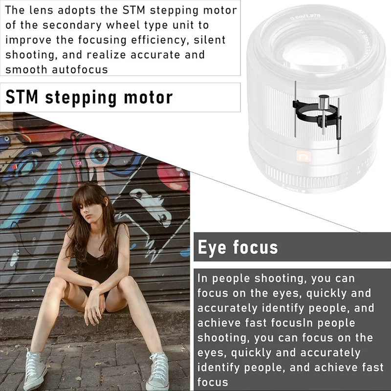 VILTROX 56mm F1.4 E STM Objektiv für Sony A6000 A6300 A6400 NEX-6 A7S A7C A7 A7RIII Autofokus APS-C Kameralinse