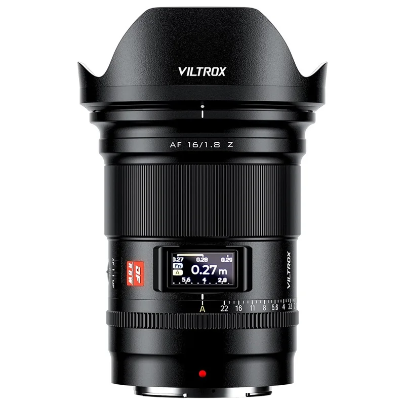 VILTROX AF 16mm F1.8 Z Lente Grande Angular para Montagem Nikon Z Z7 Z7ii Z8 Z8ii Z9 Zf Z30 Z50 Zfc Câmera com Tela LCD