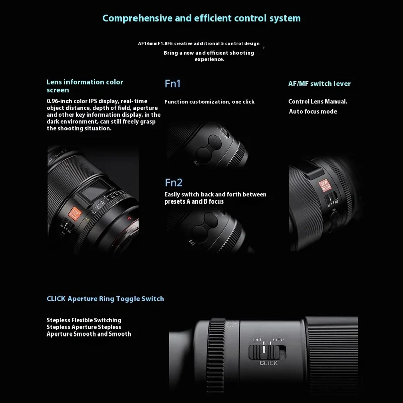 VILTROX AF 16mm F1.8 Z Lente Grande Angular para Montagem Nikon Z Z7 Z7ii Z8 Z8ii Z9 Zf Z30 Z50 Zfc Câmera com Tela LCD