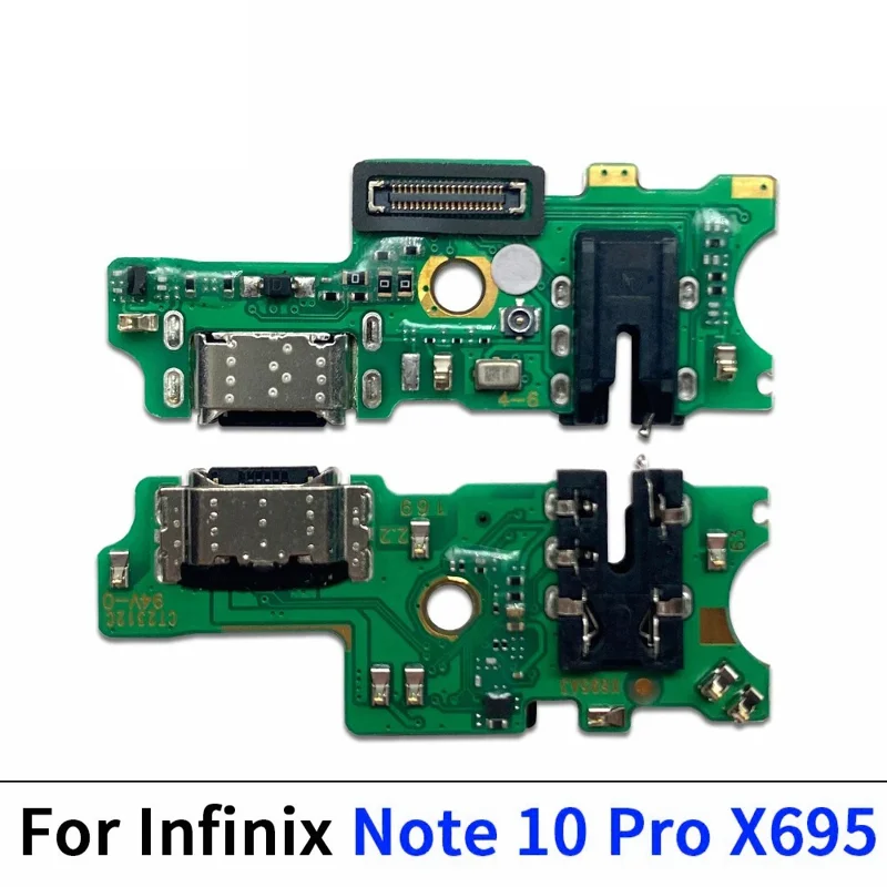 Para Infinix Note 10 Pro / Note 10 Pro NFC X695 X695D X695C Conector de Encaixe Cabo Flexível da Porta de Carregamento Peça de Reposição (Sem Logotipo)