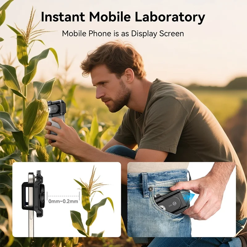 APEXEL APL-MS300 300X Lente per microscopio per telefono Accessori Clip-On Magnifier con illuminazione a LED a tre colori