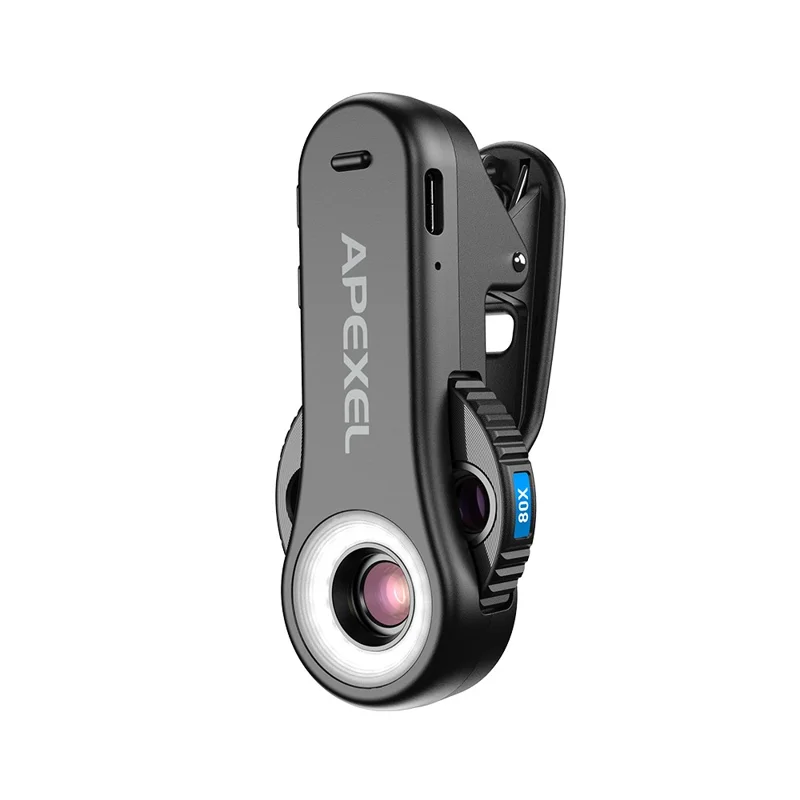 APEXEL APL-MS3L telefonmikroskop med LED-lys, 40X 80X 120X zoom lommemikroskop kamera-tilbehør