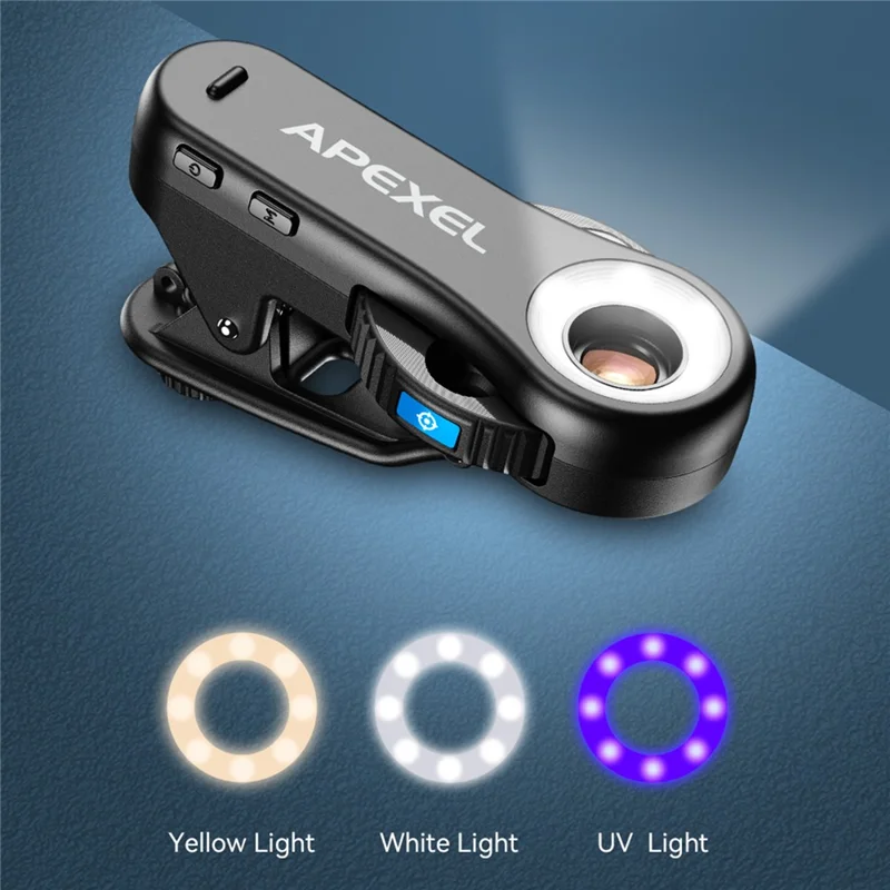 APEXEL APL-MS3L telefonmikroskop med LED-lys, 40X 80X 120X zoom lommemikroskop kamera-tilbehør