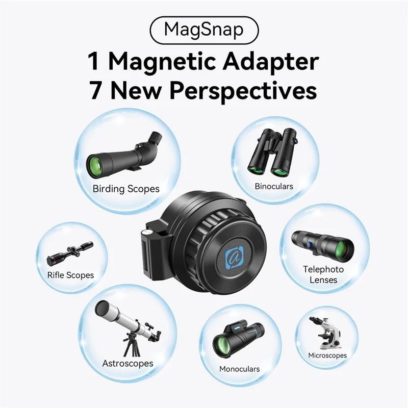 APEXEL APL-F006 Magnetisk telefonklemme, teleskopøje for fuglekig, hjælpefotografering, monokulær telefonholder