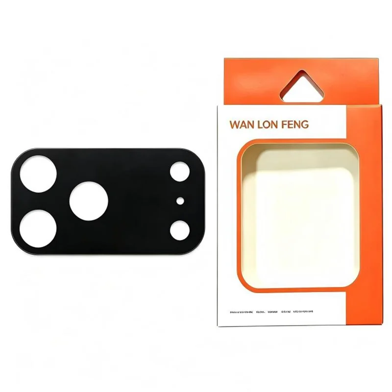 WANLONFENG for iPhone 18 Pro Max Camera Lens Protector Silk Printing Anti-Scratch Tempered Glass Film - Black