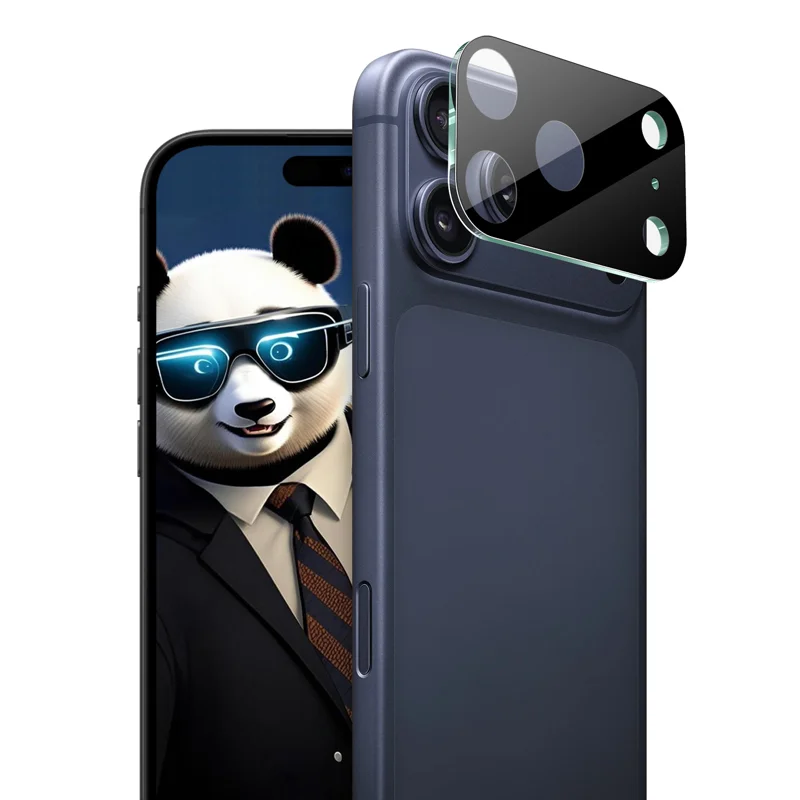 IMAK for iPhone 18 Pro Max Tempered Glass Full Cover Lens Film + Acrylic Cap - Black - 2