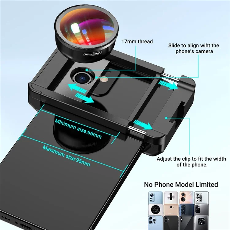APEXEL APL-HB100CPL Macro Lens Kit for Phone, 10X Macro Lens + CPL Filter Phone Lens Attachment
