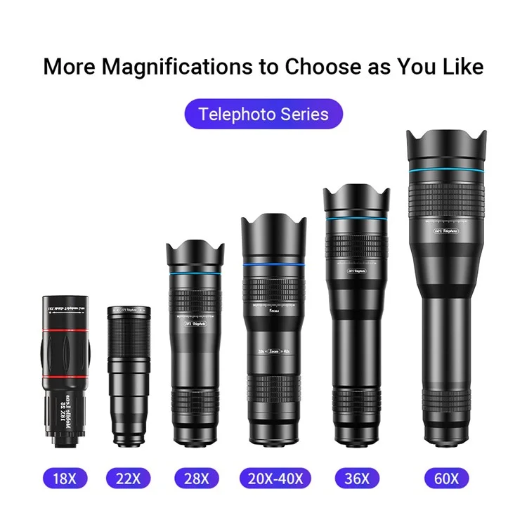 APEXEL APL-20-40XCR50 20-40X Zoom Telephoto Lens Tripod Set for Birds Watching, Concert, Multi-Layer Coated HD Phone Monocular