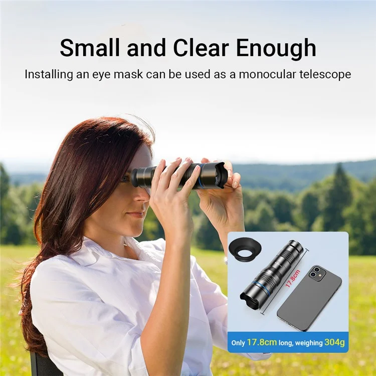 APEXEL APL-20-40XCR50 20-40X Zoom Telephoto Lens Tripod Set for Birds Watching, Concert, Multi-Layer Coated HD Phone Monocular