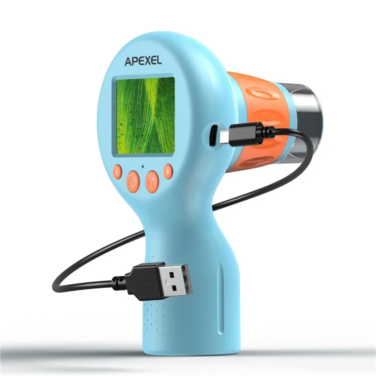 APEXEL APL-MS201 800x Vergrößerung 2-Zoll-Biologisches HD-Mikroskop für Kinder