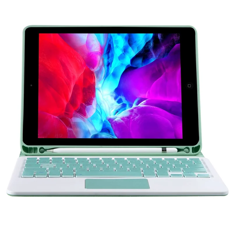T102B-A Bluetooth-compatible Keyboard with Case for iPad 10.2 (2021)/(2020)/(2019)/iPad Air 10.5 inch (2019) - Light Green