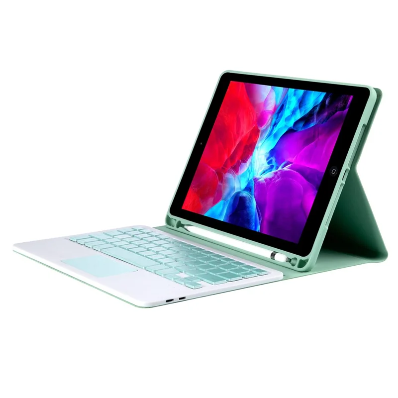 T102B-A Bluetooth-compatible Keyboard with Case for iPad 10.2 (2021)/(2020)/(2019)/iPad Air 10.5 inch (2019) - Light Green