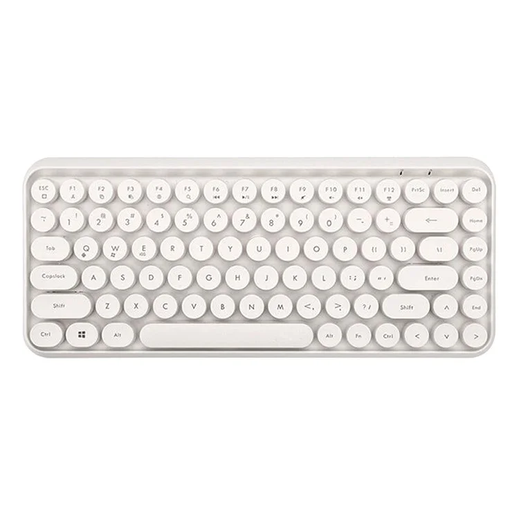 AJAZZ 308I Wireless Bluetooth-compatible Keyboard Retro Round Keycap 84-Key Keyboard - White