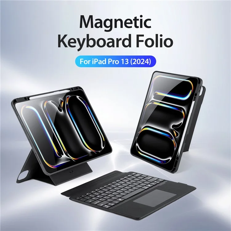 DUX DUCIS Per iPad Pro 13 (2024) Stand Custodia in Pelle con Tastiera Bluetooth Staccabile