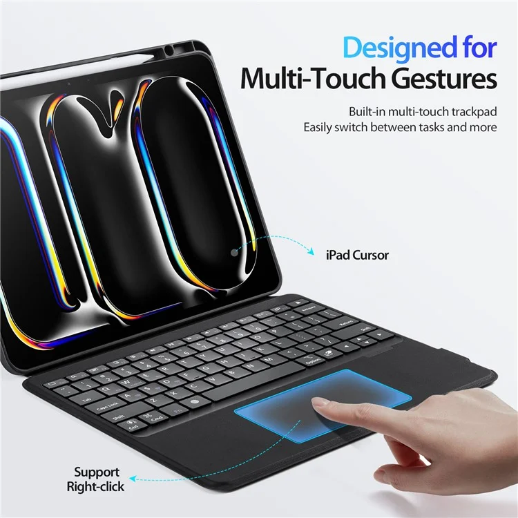 DUX DUCIS Per iPad Pro 13 (2024) Stand Custodia in Pelle con Tastiera Bluetooth Staccabile