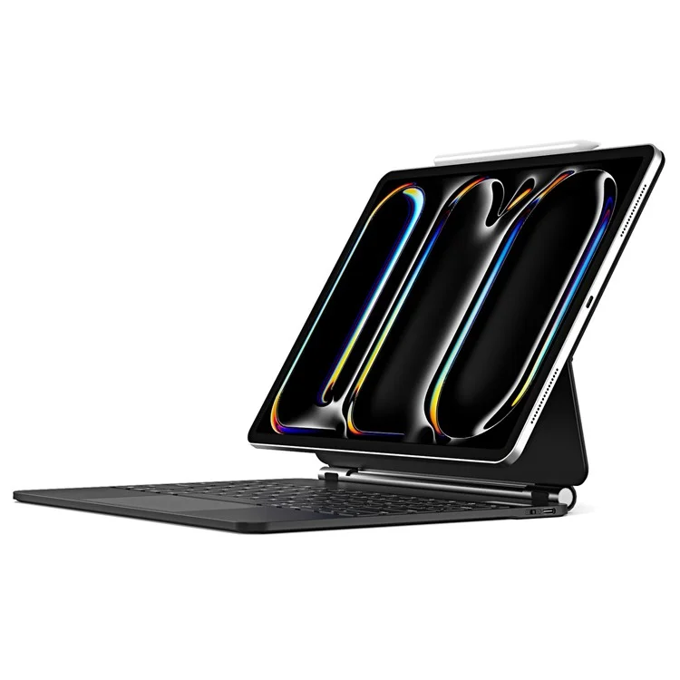 DUX DUCIS For iPad Pro 13 (2024) Case Trackpad Magnetic Bluetooth-compatible Keyboard Leather Tablet Cover - Black