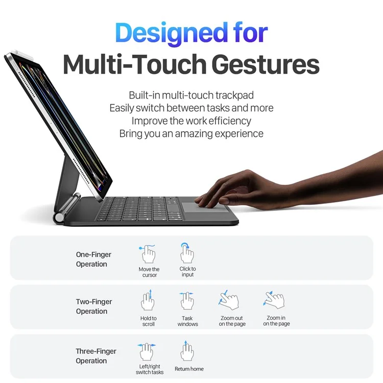 DUX DUCIS For iPad Pro 13 (2024) Case Trackpad Magnetic Bluetooth-compatible Keyboard Leather Tablet Cover - Black