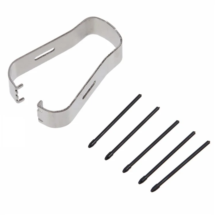 For Samsung Galaxy Note 8 N950 / Note9 N960 5Pcs Touch Stylus Tips Nibs with Metal Clip (Without Logo) - Black