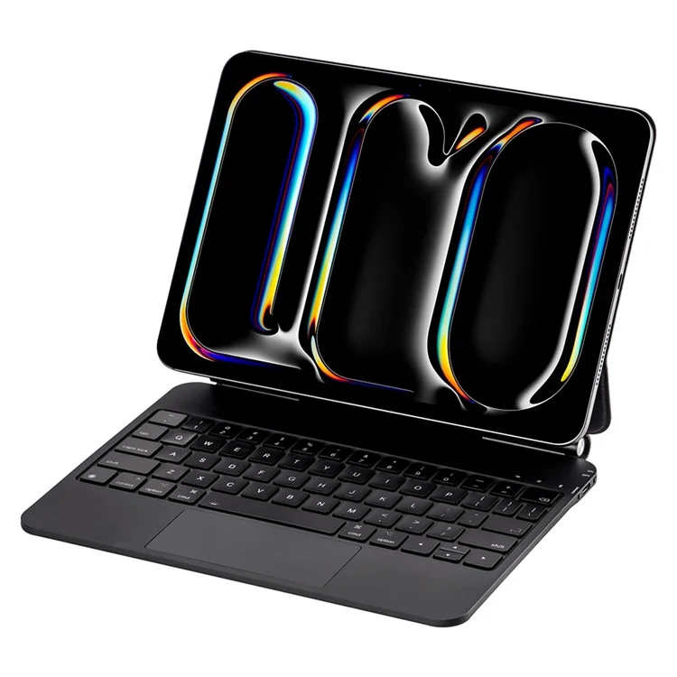 X7 For iPad Pro 11 (2024) M4 Magnetic Suspension Bluetooth-compatible Keyboard Leather Case with Backlight - Black