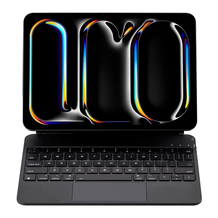 X7 For iPad Pro 11 (2024) M4 Magnetic Suspension Bluetooth-compatible Keyboard Leather Case with Backlight - Black