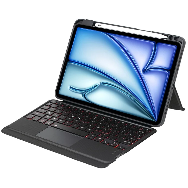 T11B-AS per iPad Air 11 (2024) / Air (2022) / (2020) / Pro 11 (2022) / (2021) / (2020) / (2018) Custodia in pelle per tablet con supporto e tastiera con retroilluminazione Bluetooth
