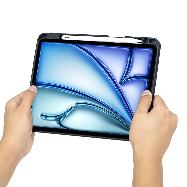 T11B-AS per iPad Air 11 (2024) / Air (2022) / (2020) / Pro 11 (2022) / (2021) / (2020) / (2018) Custodia in pelle per tablet con supporto e tastiera con retroilluminazione Bluetooth