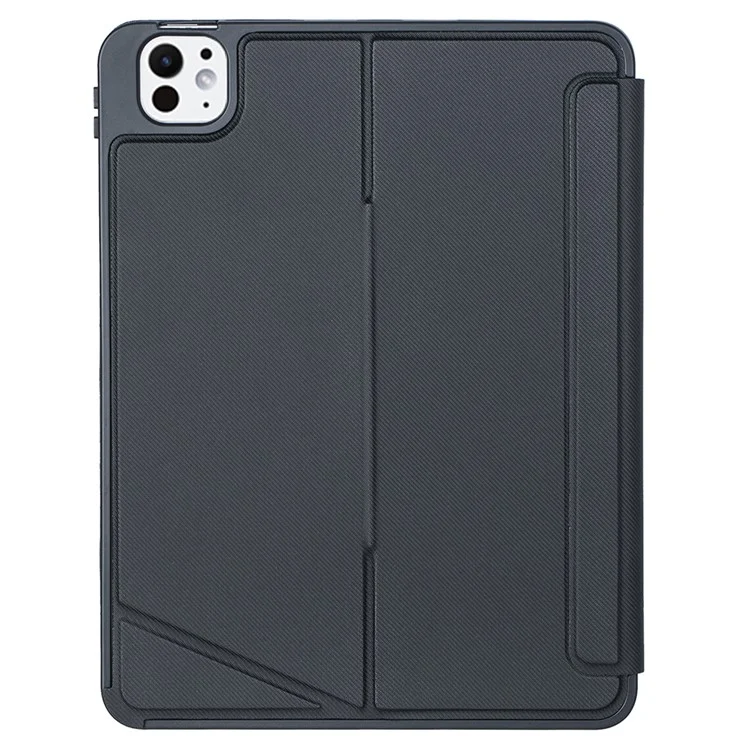 T13B-AS per iPad Pro 11 (2024) Progettazione dello slot per penna Rotazione perno di supporto Custodia in pelle per tablet + Tastiera Bluetooth con touchpad retroilluminato