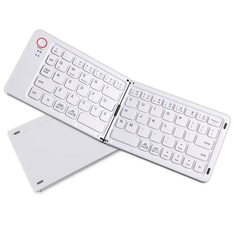 B203 Portable Bi-fold Bluetooth-compatible Keyboard Universal Laptop Tablet Phone Wireless Keyboard - White