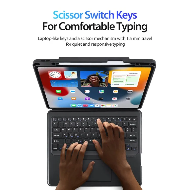 DUX DUCIS para iPad Air 13 (2024) / iPad Pro 12.9 pulgadas (2018) / (2020) / (2021) / (2022) Funda con teclado Bluetooth desmontable