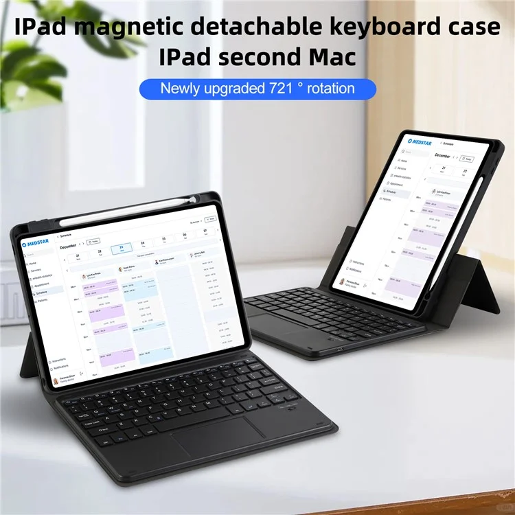TP-5011 Für iPad Pro 11 (2018) / (2020) / (2021) / (2022) Magnetisches abnehmbares Bluetooth-Tastatur mit PU-Leder-Ständer-Hülle