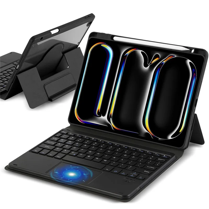 TP-5102 do iPad 10,2 (2021) / (2020) / (2019) klawiatura Bluetooth z magnetycznym systemem odkładanym z etui typu folio z syntetycznej skóry PU