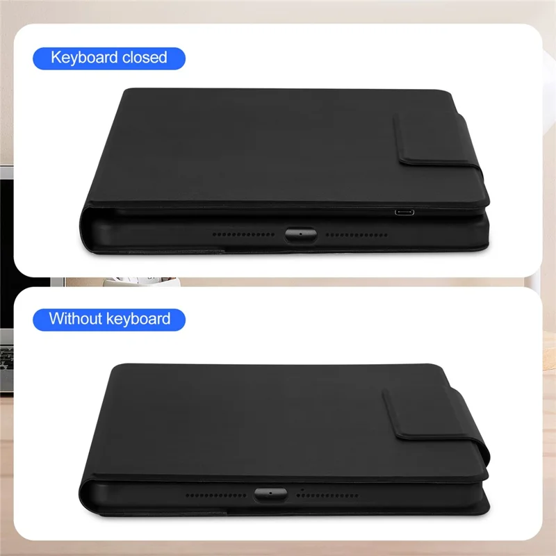 TP-5102 do iPad 10,2 (2021) / (2020) / (2019) klawiatura Bluetooth z magnetycznym systemem odkładanym z etui typu folio z syntetycznej skóry PU