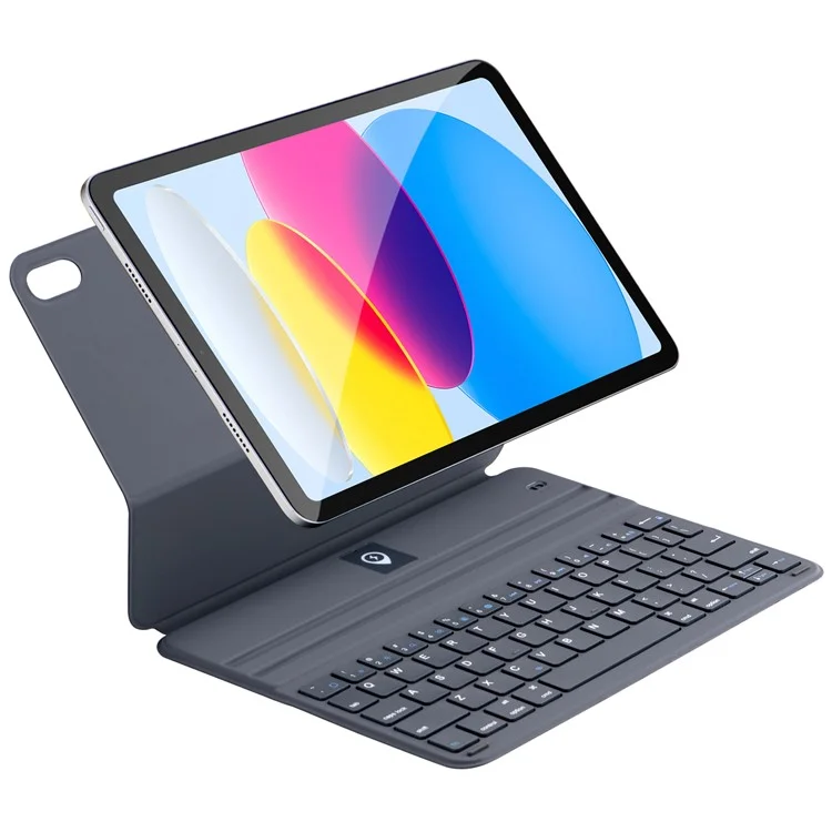 1038 For iPad (2025) / 10.9 (2022) Ultra-Thin Tablet Case with Bluetooth-Compatible Keyboard - Black