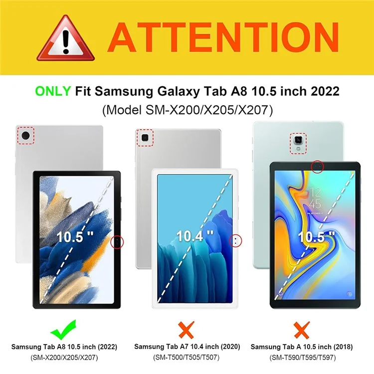 Per Samsung Galaxy Tab A8 10.5 (2022) Tastiera Bluetooth rimovibile Custodia in pelle con supporto per S Pen - Blu