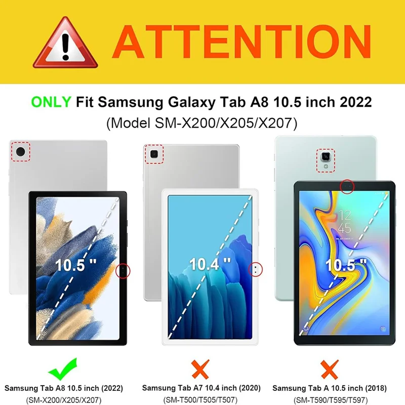 For Samsung Galaxy Tab A8 10.5 (2022) Detachable Bluetooth-compatible Touchpad Keyboard Cover with S Pen Holder - Blue