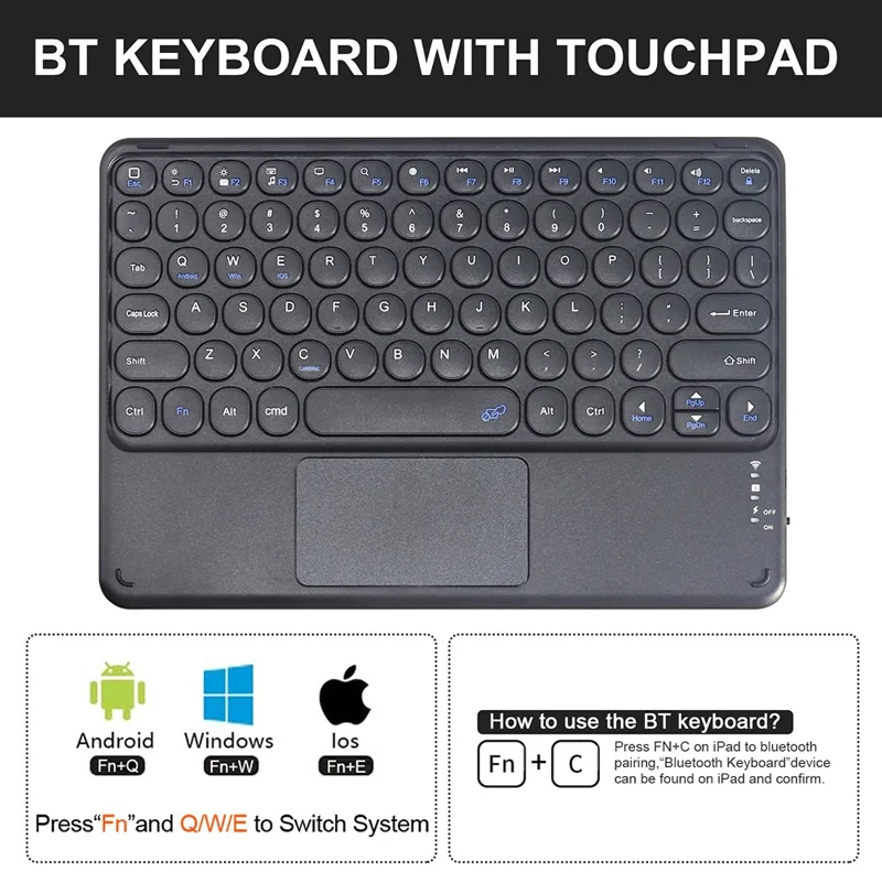 For Samsung Galaxy Tab A8 10.5 (2022) Detachable Bluetooth-compatible Touchpad Keyboard Cover with S Pen Holder - Blue