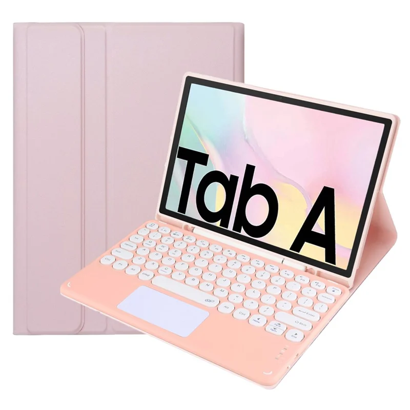 For Samsung Galaxy Tab A7 10.4 (2020) Detachable Bluetooth-compatible Touchpad Keyboard Cover with S Pen Holder - Pink
