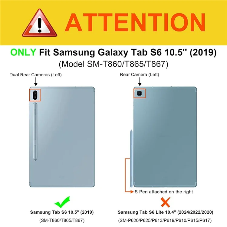 For Samsung Galaxy Tab S6 (SM-T860 / T865 / T867) Detachable Bluetooth-compatible Touchpad Keyboard Cover with S Pen Holder - Pink