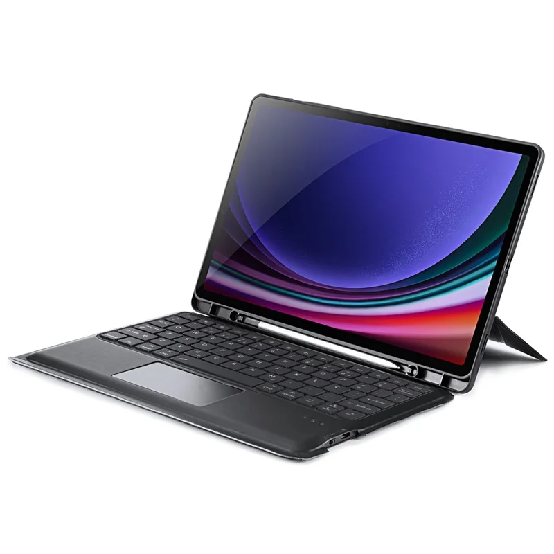 DUX DUCIS DK Series for Samsung Galaxy Tab S10+ / S9+ / S9 FE+ 7-Color Backlight Portuguese Keyboard with Leather Cover