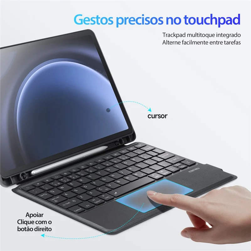 DUX DUCIS DK Series per Samsung Galaxy Tab S9 FE Tastiera portoghese con supporto in pelle PU Tablet Case