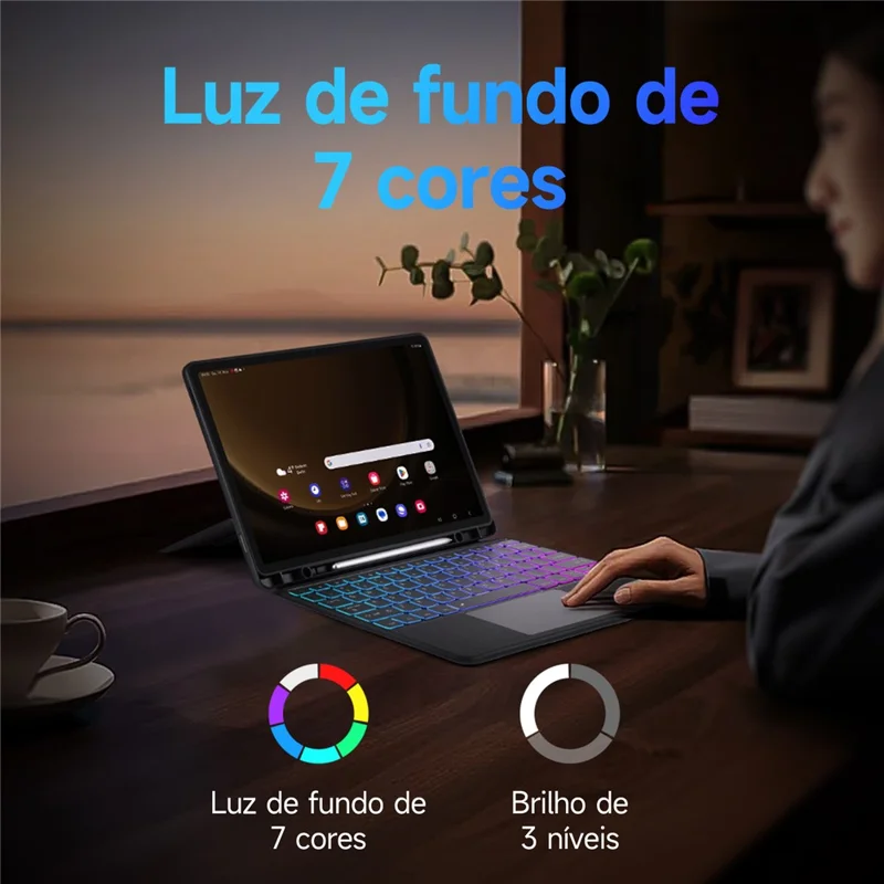 DUX DUCIS DK Series for Samsung Galaxy Tab S10+ / S9+ / S9 FE+ Detachable Portuguese Keyboard with Leather Case