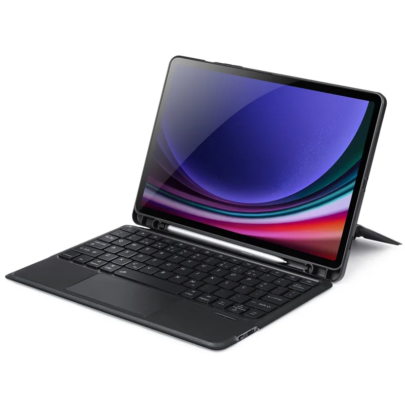 DUX DUCIS DK Series for Samsung Galaxy Tab S10 FE / S9 FE / S9 Backlight Portuguese Keyboard with Stand Leather Tablet Cover