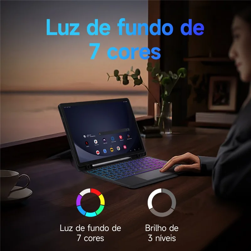 DUX DUCIS DK Series for Samsung Galaxy Tab A9+ Magnetic Detachable Portuguese Keyboard with Leather Case